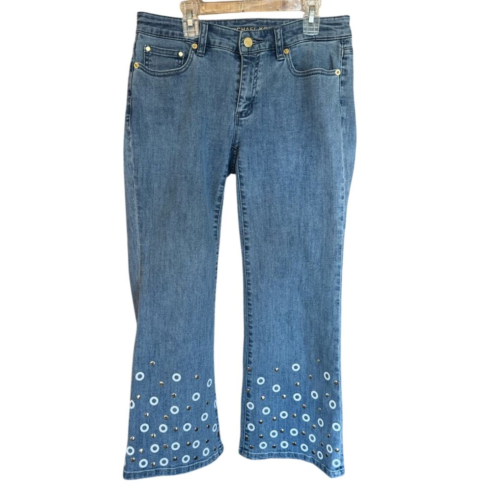 Michael Kors Jeans Embl Izzy Cropped Flare Slim Women's Size 4